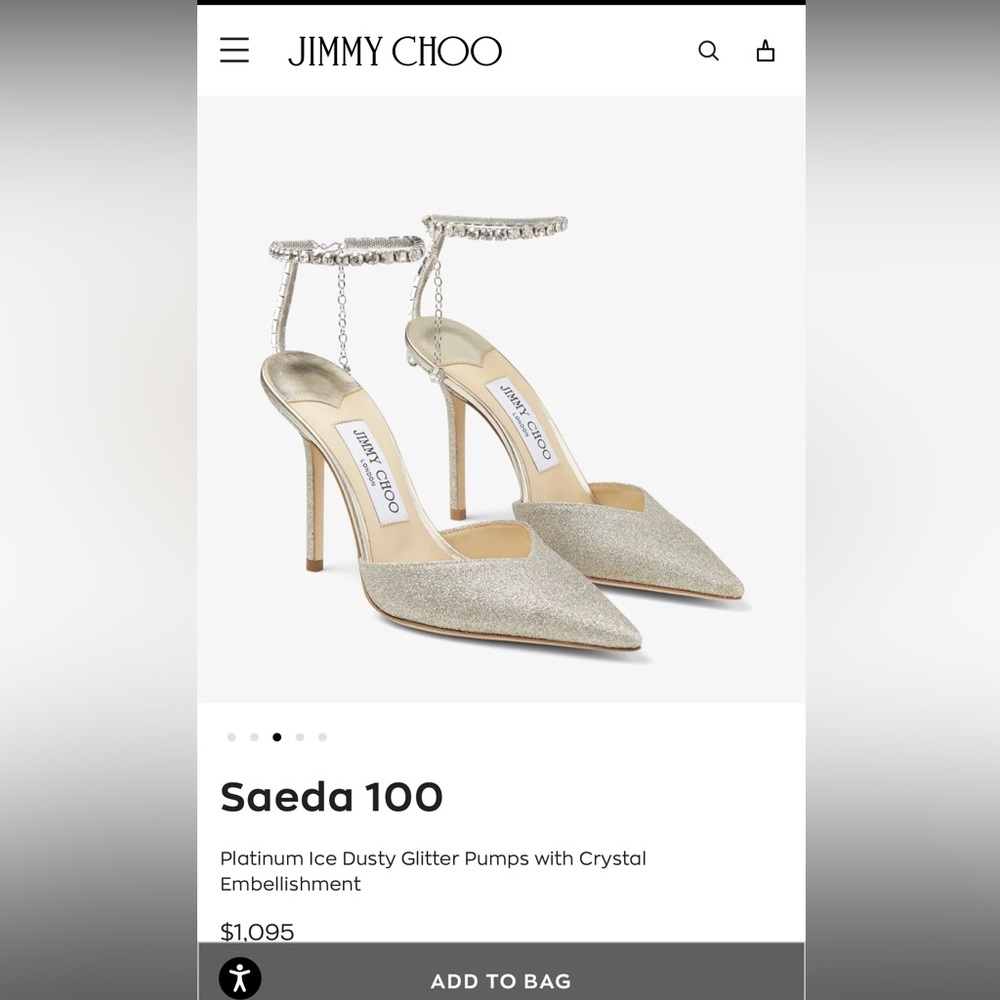 Jimmy Choo Glitter Saeda 100 pump